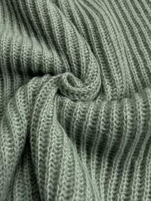 Áo len nữ cơ bản dáng rộng cổ chữ V cài nút, chất liệu dệt kim gân nhẹ, màu xám nhạt, kiểu dáng thường ngày. - Màu xanh Bạc hà - Xem 9