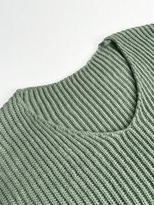 Áo len nữ cơ bản dáng rộng cổ chữ V cài nút, chất liệu dệt kim gân nhẹ, màu xám nhạt, kiểu dáng thường ngày. - Màu xanh Bạc hà - Xem 7