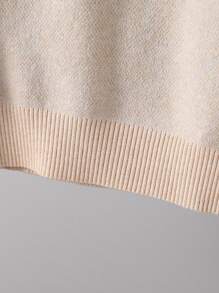 Tween Girls Fashionable Letter Pattern Knitted Sweater, Autumn & Winter - Khaki - View 6