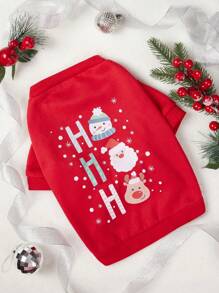 PETSIN 圣诞红雪人“HOHO”印花圆领卫衣 - 彩色 - 查看 2