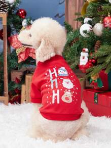 PETSIN 圣诞红雪人“HOHO”印花圆领卫衣 - 彩色 - 查看 1