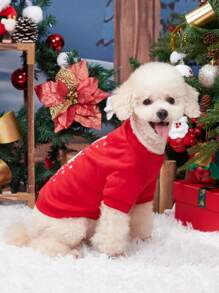 PETSIN 圣诞红雪人“HOHO”印花圆领卫衣 - 彩色 - 查看 3