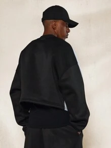 SUMWON Premium Varsity Style Block Panel Sweatshirt With Athletic Font Crewneck Unisex Collegiate Sport Casual Autumn Winter Spring - Multicolor - View 2