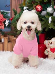 PETSIN 圣诞粉红雪人HOHO印花圆领卫衣 - 彩色 - 查看 4