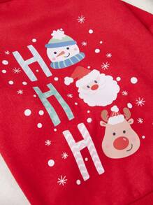 PETSIN 圣诞红雪人“HOHO”印花圆领卫衣 - 彩色 - 查看 5