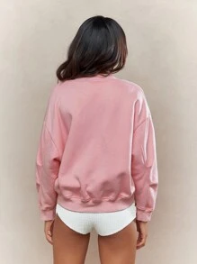 MISSGUIDED Embroidered Logo V Neck Short Sleeves Crop Sweatshirt