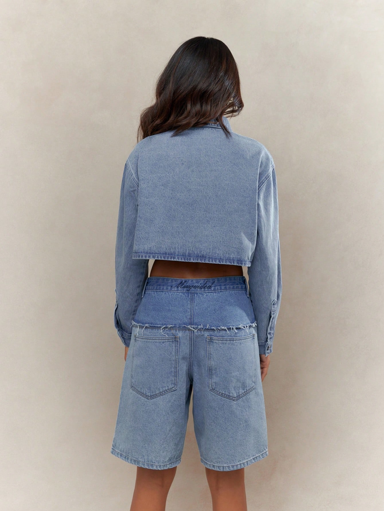 Veste En Jean Cloutée Missguided - Taille 40/42 - Épaules Ouvertes - Neuve Avec Étiquettes