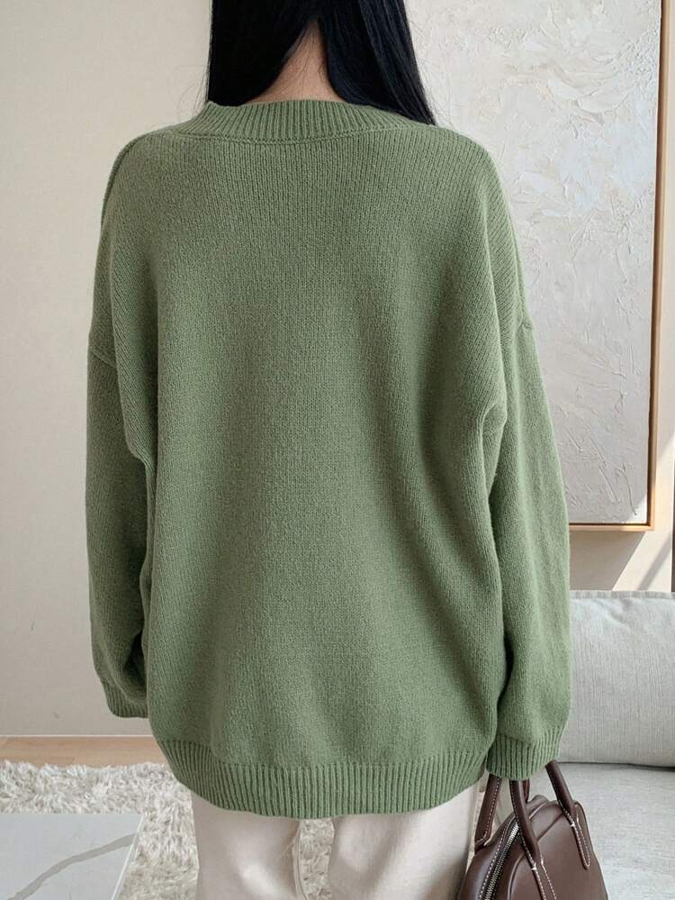 Women's Loose V-Neck Long Sleeve Sweater,Long Sleeve Tops,Fall Women Clothes