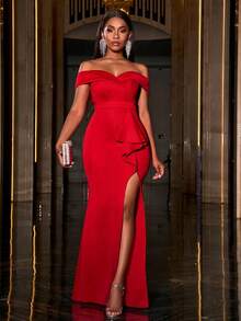 Faeriesty 露肩分裆修身美魔女禮服晚禮服