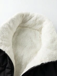 Manfinity EMRG Men's Solid Color Casual Warm Padded Coat - Black - View 5