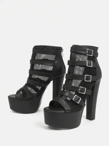 CUCCOO LuxiPop Women's Sexy Fashion Chunky Heel Waterproof Platform Ankle Boots And Short Boots, Suitable For Halloween, Christmas, Party, Nightclub Outfits Valentine's Day - Black - View 4