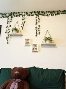 1件/2件装极简主义壁挂绳架，木质悬浮置物架，客厅卧室壁挂式展示架，农舍风格壁挂架，适用于家庭浴室走廊收纳板，生日毕业礼物 - 彩色 - 查看 9