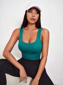 Easithlete Medium Support  Rib Knit Sports Bra - Blue - View 4