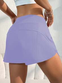 宽松防擦伤速干透气跑步健身瑜伽运动短裤 - 紫色 - 查看 2