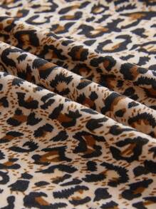 SHEIN EZwear 2 件套豹纹露背圆领长袖修身短款女式 T 恤，适合秋季 - 彩色 - 查看 10