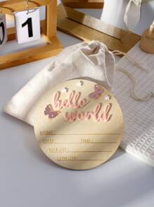 Circular Letter Pattern Wooden Decor Photography Props For Newborns - Pink - View 4