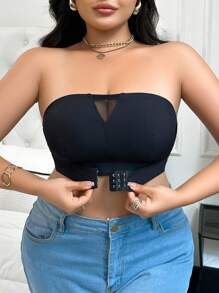 1 st. Plus Size Weerbestendige Mesh Paneel Wikkel Bustier