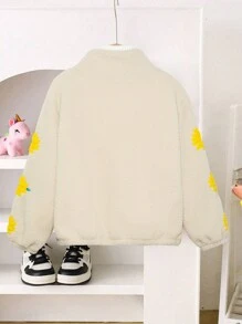 Tween Girl 字母印花拉链长袖时尚休闲夹克