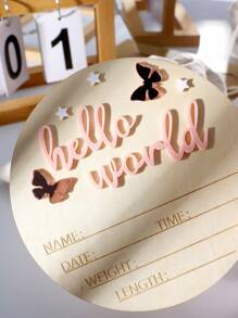 Circular Letter Pattern Wooden Decor Photography Props For Newborns - Pink - View 7