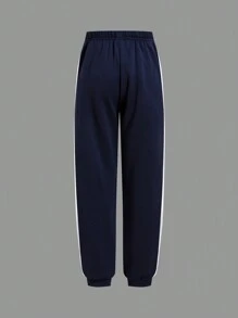 SHEIN 青少年男孩篮球连帽运动衫和裤子两件套