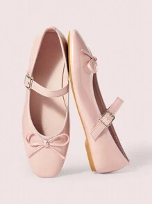 CUCCOO DOLLMOD Women's Elegant Pink Bow Flat Shoes Fall - Pink - View 2