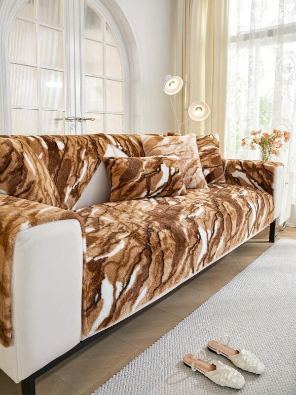 1 pieza Cojín de sofá con estampado invernal grueso, funda de decoración para sofá con estilo personalizado, resistente a la suciedad y al deslizamiento, protectora contra arañazos de gatos, apta para su uso en sofás en forma de L y de 1/2/3/4 plazas en la sala de estar