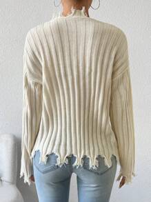 Chiquease Nuevo suéter de punto holgado de ajuste cómodo y elegante, adecuado para otoño e invierno, estilo europeo y americano, otoño - Albaricoque - Ver 2
