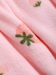 DAZY Cute Strawberry Pattern Flannel Thickened Pajama Set - Pink - View 8
