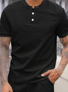 Manfinity Homme Men's Casual Polo Shirt, Summer - Black - View 2