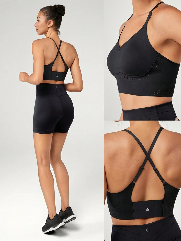 Pearlift Sweat-Wicking Laser Cut Sports Tank Top Daily Casual