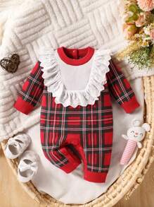 女婴时尚可爱针织连体衣 - 彩色 - 查看 1