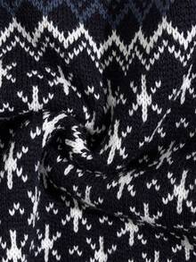 RueChic Men Geo Pattern Turtleneck Sweater - Multicolor - View 6