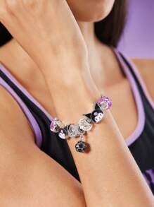 HELLO KITTY AND FRIENDS | SHEIN 1 件卡通黑水晶手链 - 彩色 - 查看 5