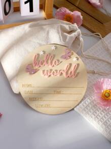 Circular Letter Pattern Wooden Decor Photography Props For Newborns - Pink - View 1