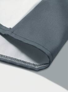 Manfinity EMRG Oversized Shirts,Men's Color-Block Simple Printed Short Sleeve Vintage Shirts - Dark Grey - View 3