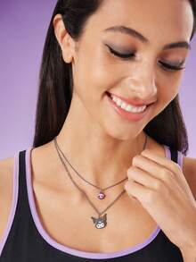 HELLO KITTY AND FRIENDS | SHEIN 秋季人物吊坠多层动漫项链 - 彩色 - 查看 3