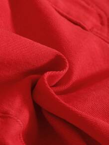 SHEIN Tween Boys 2pcs/Set Street Cool Distressed Graffiti Print Red Denim Jacket And Ripped Frayed High Stretch Jeans Set,For Back To School And Halloween And Tween Boys Fall Clothes - Red - View 6