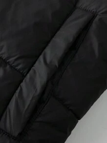 Manfinity EMRG Men's Solid Color Casual Warm Padded Coat - Black - View 8