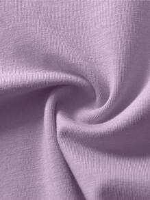 Manfinity Homme Men's Solid Color Crew Neck Short Sleeve T-Shirt - Purple - View 5