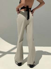 Aloruh Spring Summer Flare Pants, Low-Waisted Stylish And Slimming Casual Pants For Going Out, Dates, Vacation
