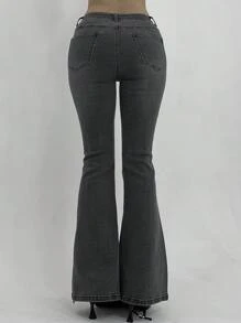 DAZY Women's Simple Daily Flared Leg Denim Jeans