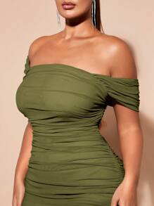 SHEIN BAE 加大码圣帕特里克绿色服装绿色连衣裙春假便宜连衣裙夏季春季连衣裙柔和连衣裙海滩女士连衣裙长滩夏装 - 軍綠色 - 查看 6