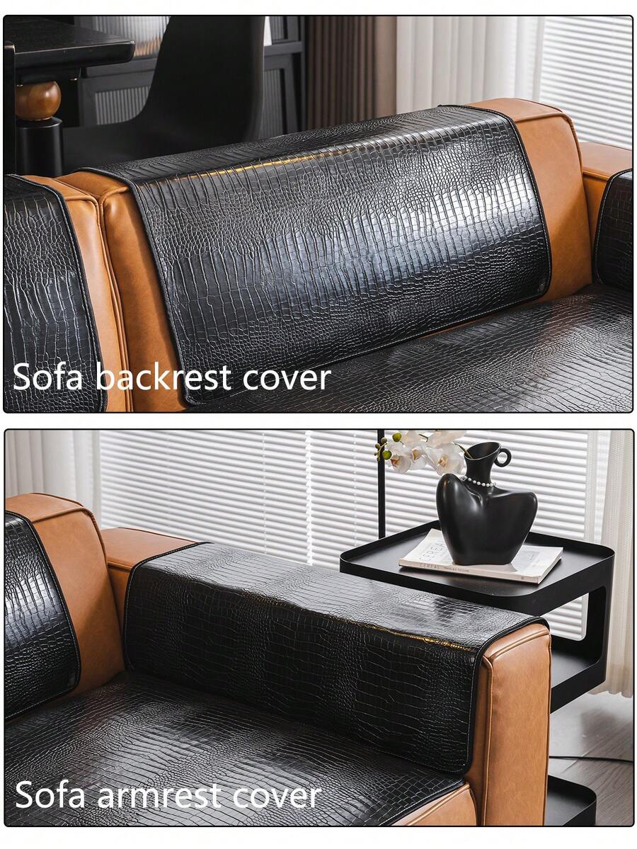 1 ชิ้น เบาะรองนั่งโซฟา สีพื้น ต้านทานหนัง, ผ้าคลุมหลังพนักโซฟา กันลื่น