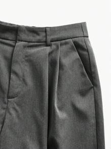 BizChic 女式休闲宽松阔腿裤，带口袋，复古街头时尚裤 - 深灰色 - 查看 10