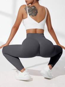Yoga Sxy 3件套无缝高弹力运动紧身裤瑜伽女裤 - 彩色 - 查看 4