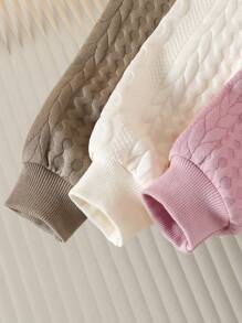 SHEIN 3 peças de Blusas de Moletom Entrançadas para Meninas Bebê, Adequadas para Uso Casual Interno e Externo, Outono/Inverno