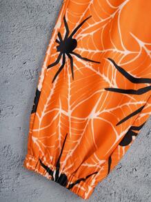 SHEIN LUNE Women's Full Print Spider Sweatpants, Casual Everyday Wear - Multicolor - View 4