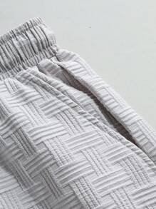 Manfinity Homme 2 sztuki/zestaw Męska koszula z krótkim rękawem i spodenki w jednolitym kolorze, minimalistyczny codzienny zestaw