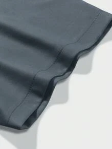 Manfinity EMRG Oversized Shirts,Men's Color-Block Simple Printed Short Sleeve Vintage Shirts - Dark Grey - View 4