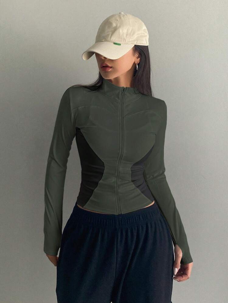 Women's Color Block Zip-Up Jacket
